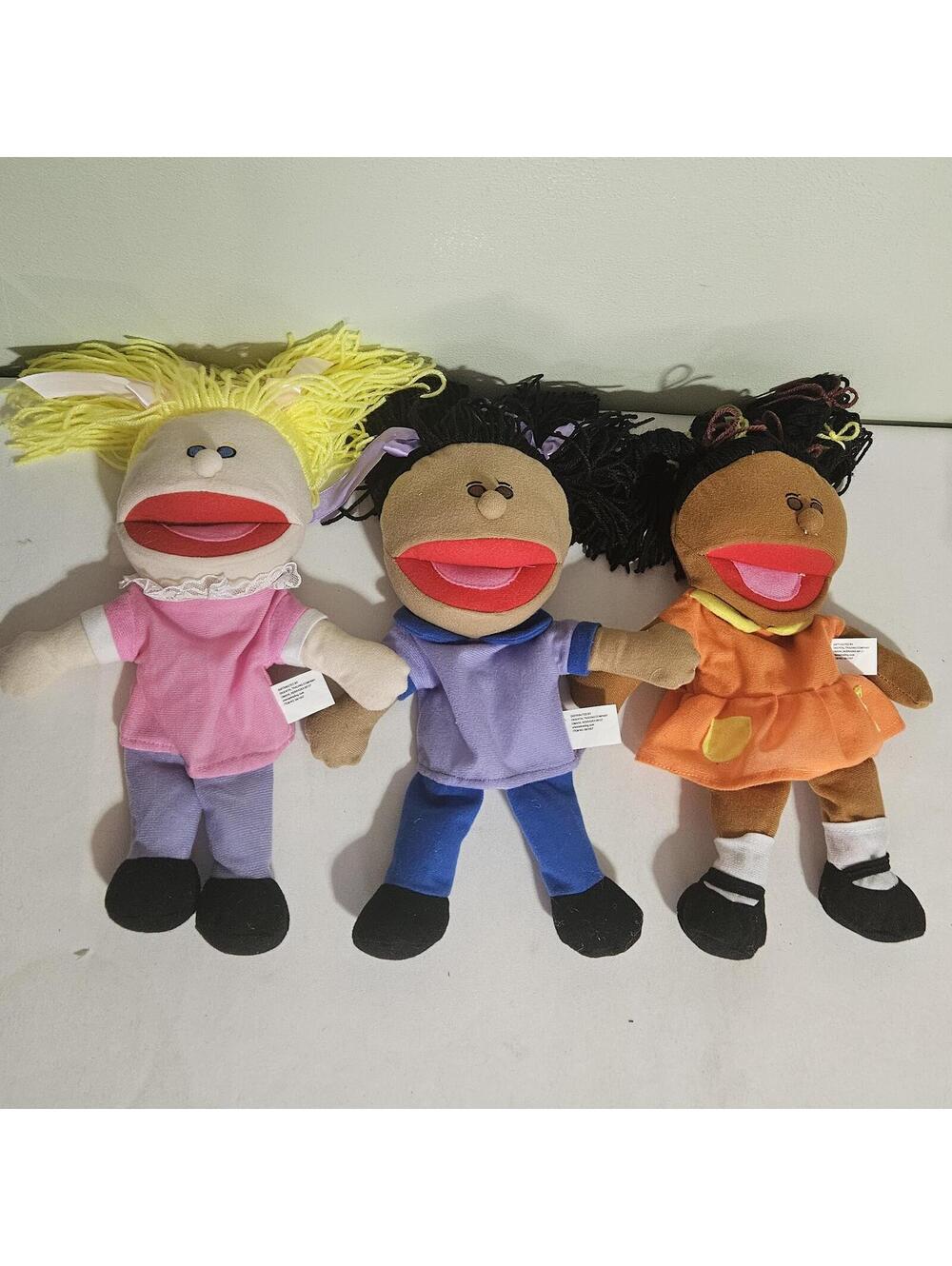 Oriental Trading One Size Multi Rag Dolls Plush Set 3 Vintage Toy Nursery Decor
